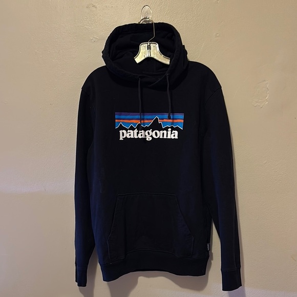Patagonia Men's Black Hoodie with Logo - Picture 1 of 4